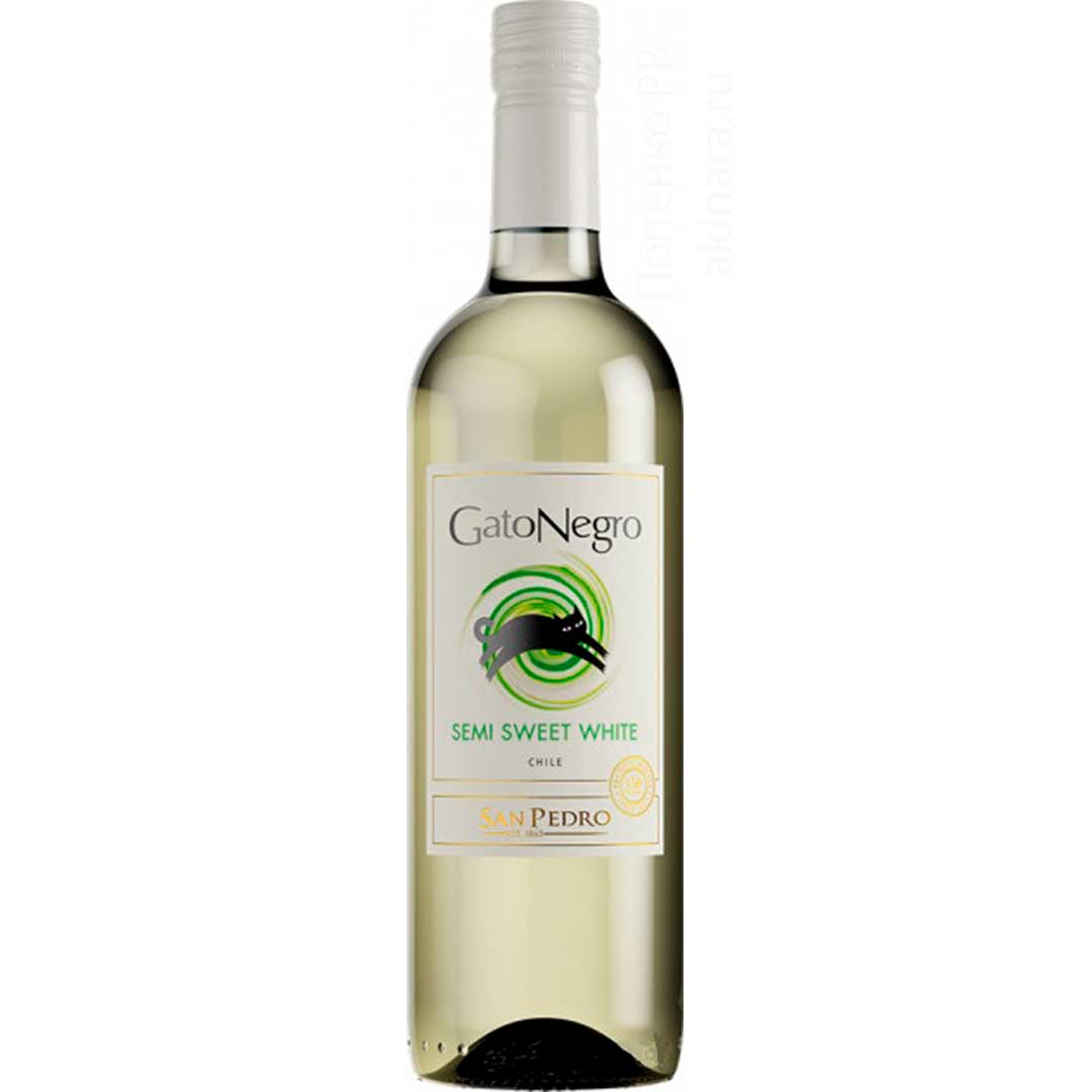Вино Gato Negro San Pedro Pinot Grigio біле напівсолодке 0,75л 12%