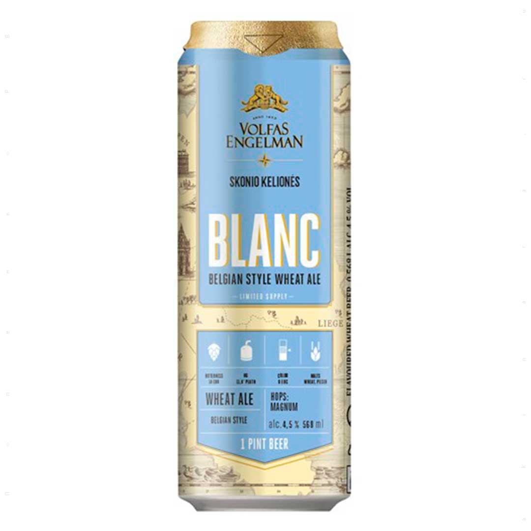 Пиво Volfas Engelman Blanc светлое нефильтрованное 0,568л 5%