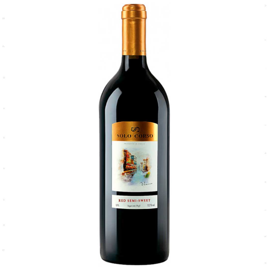 Вино Solo Corso Rosso VDT червоне напівсолодке 1,5л 11%