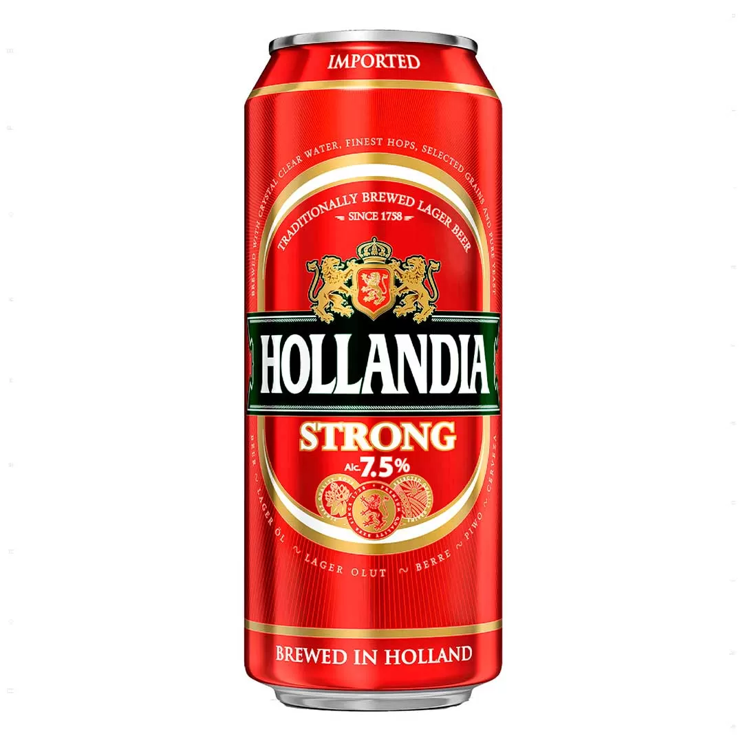 Пиво Hollandia Strong світле фільтроване 0,5 л 7,5%