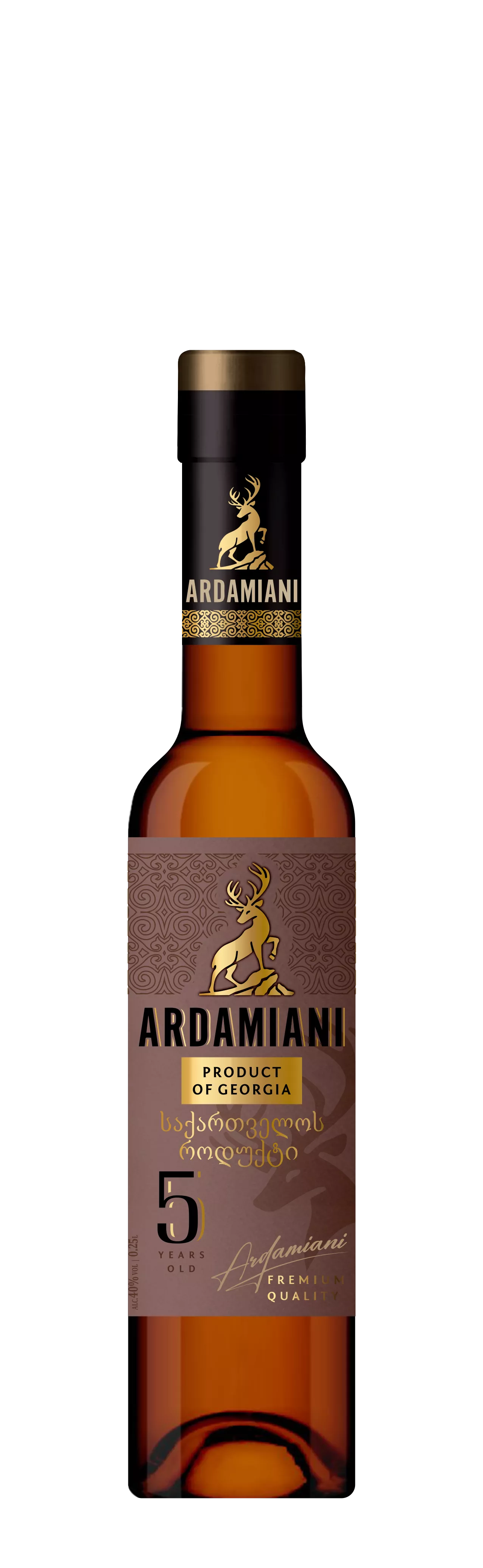 Бренді ординарний Ardamiani витримка п'ять років 0,25 л 40%