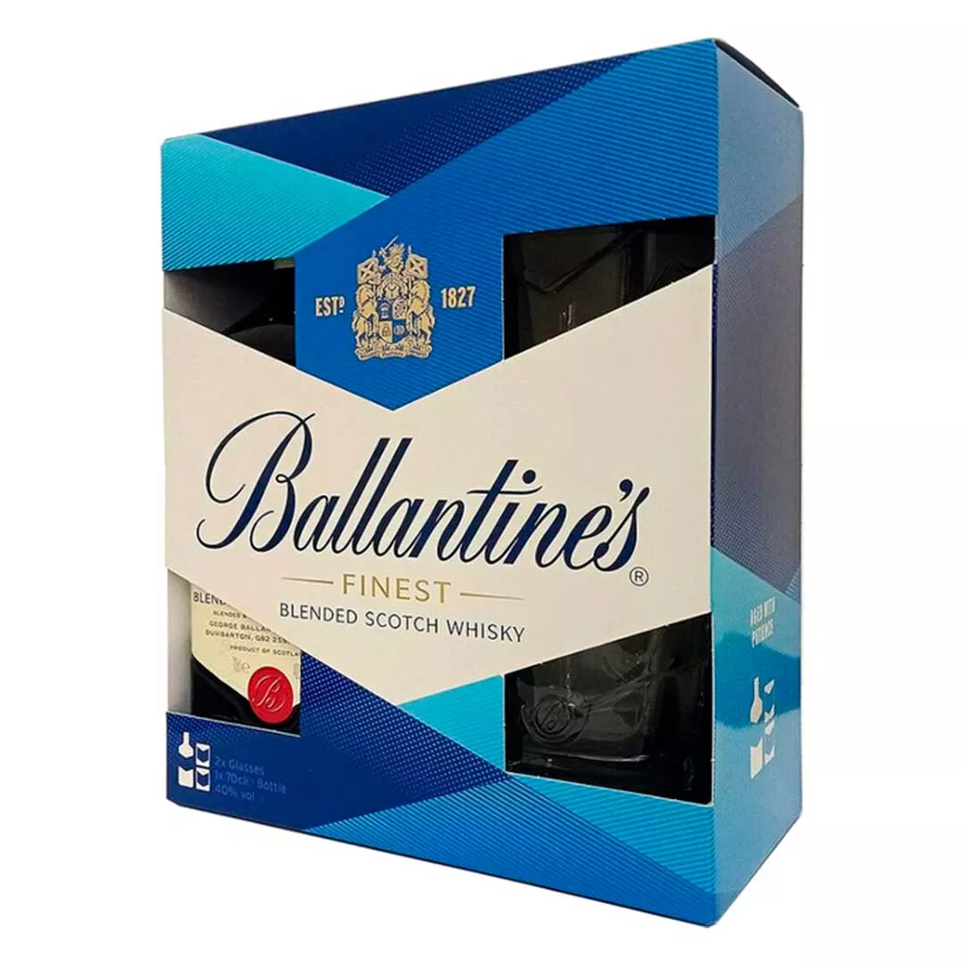 Виски Ballantine's Finest 0,7л 40% +2 стакана