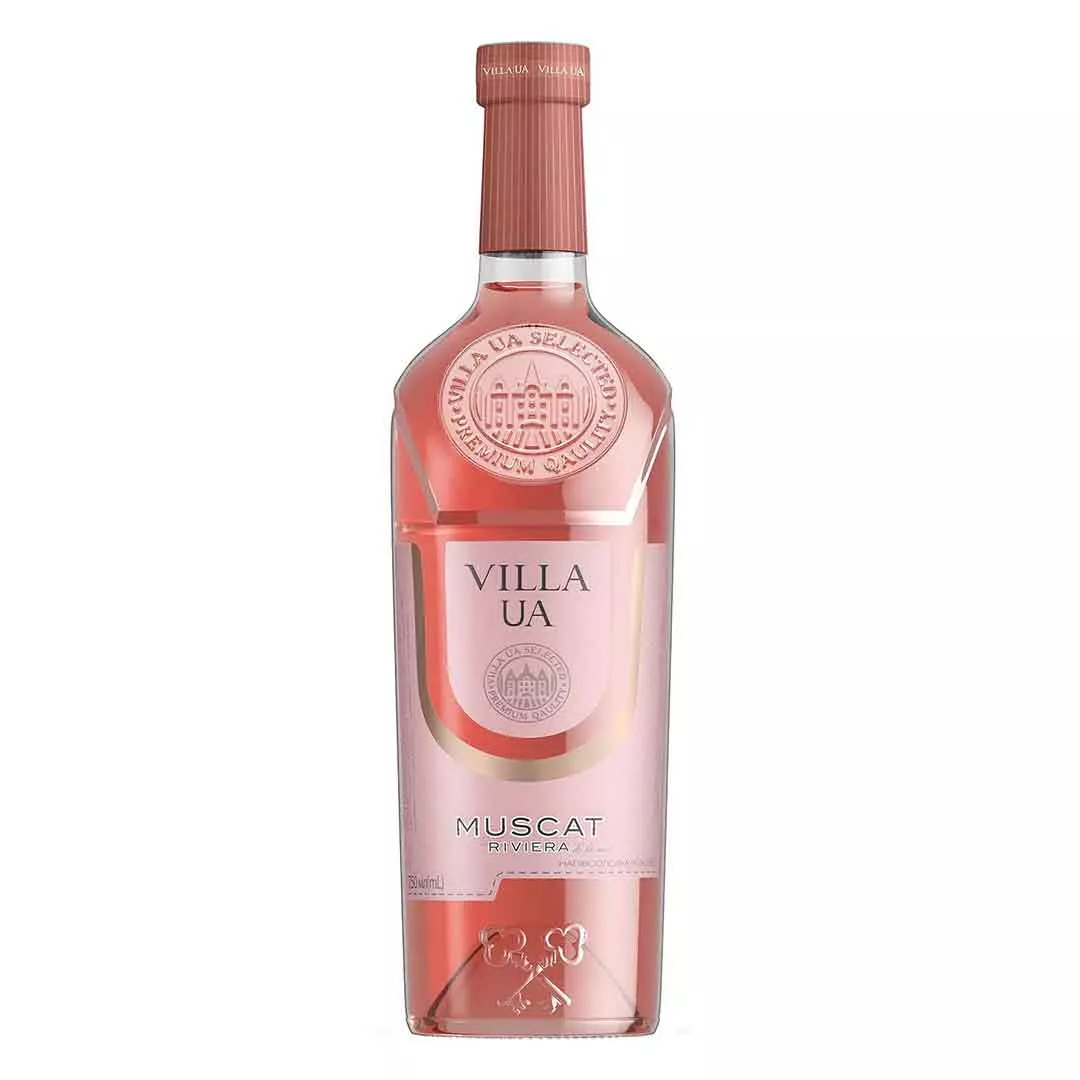 Вино Villa UA Мускат Рив'єра рожеве напівсолодке 0,75л 9-13%