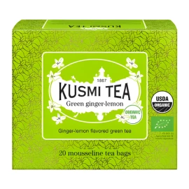 Чай зелений Імбир та Лимон органічний, Kusmi Tea, 20х2г