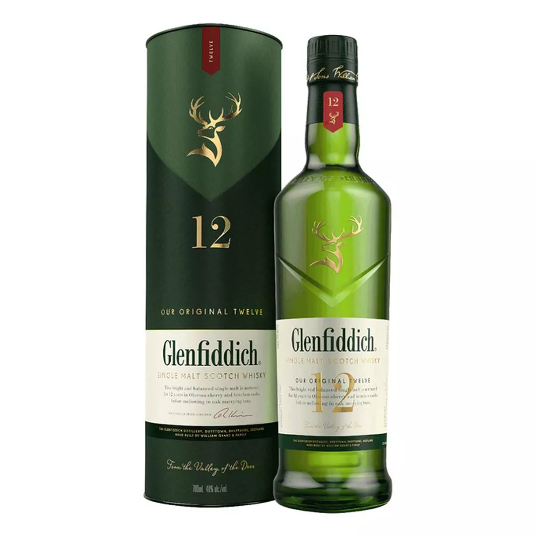 Віскі односолодовий Glenfiddich 12 років витримки 0,7 л 40%