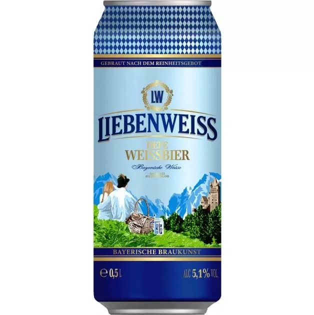 Пиво Liebenweiss Hefe-Weissbier світле нефільтроване 5,1% 0,5л