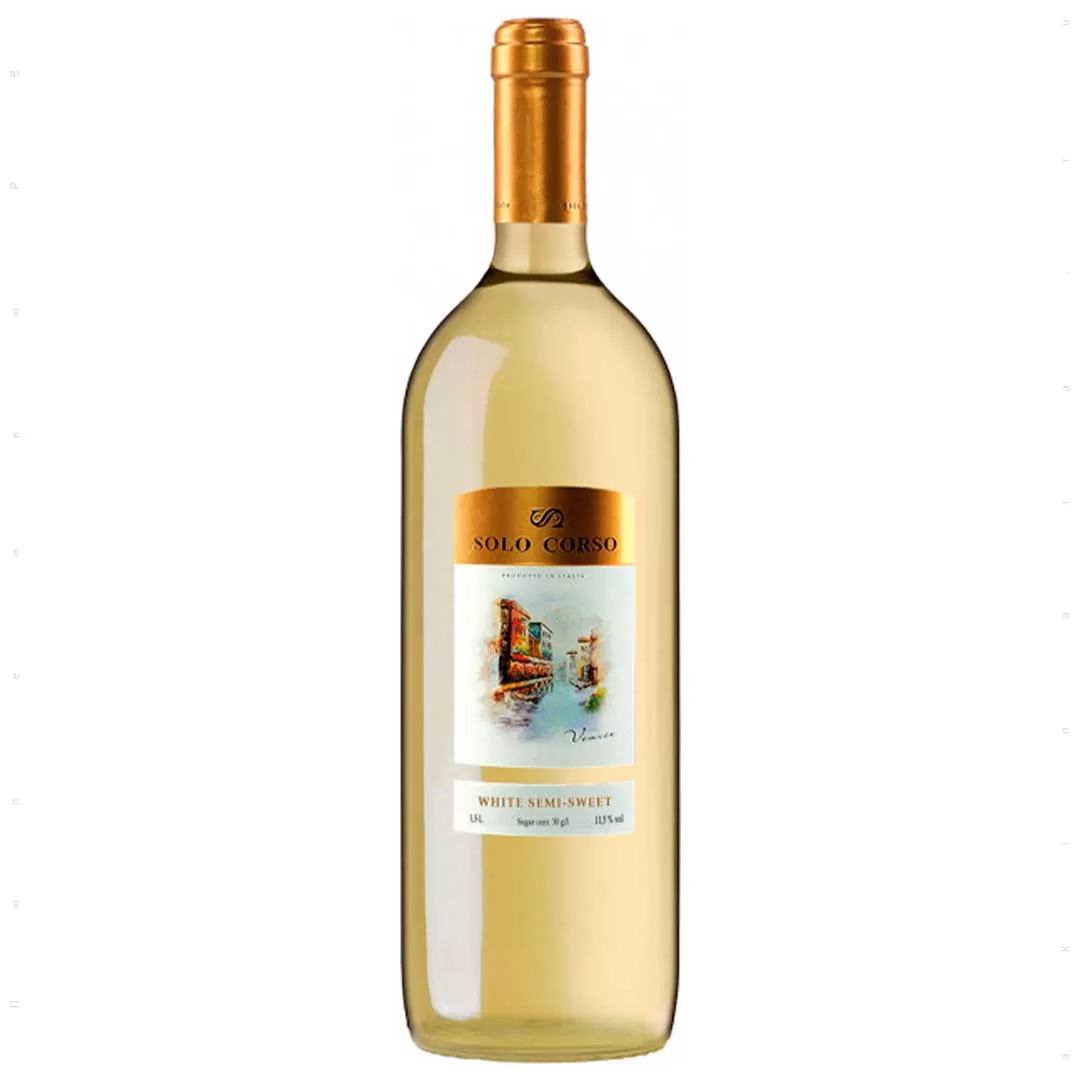 Вино Solo Corso Bianco VDT белое полусладкое 1,5л 11%