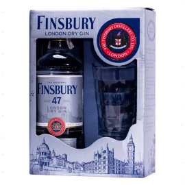 Набір Джин Finsbury Platinum у подарунковій упаковці 0,7л 47% + склянка 380 мл