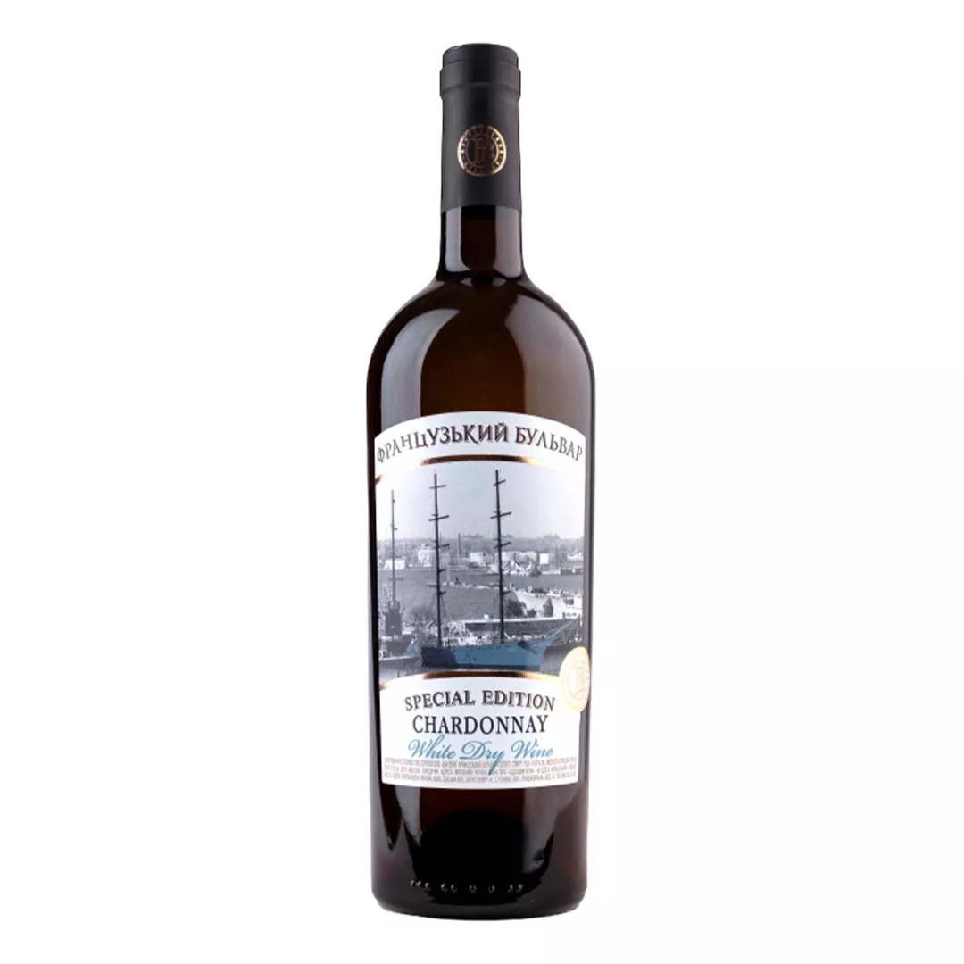 Вино Французький бульвар Chardonnay Select біле сухе 0,75л 10-13%