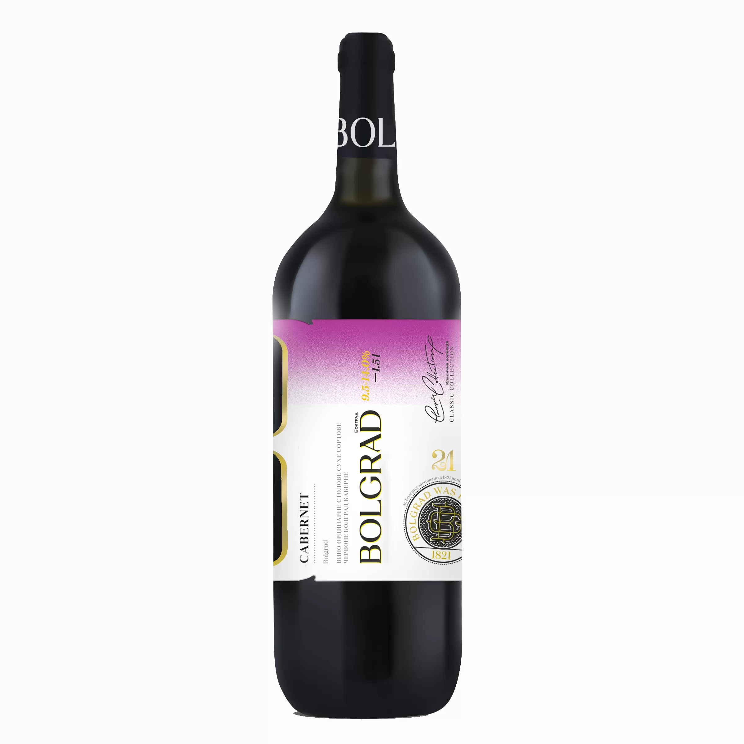 Вино Bolgrad Cabernet сухое красное 1,5л 9,5-14%
