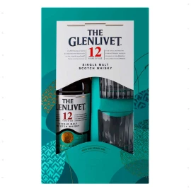 Віскі The Glenlivet 12 років витримки 0,7л 40% + 2 склянки