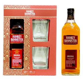 Віскі Hankey Bannister 0,7л 40% + 2 брендовані склянки в коробці