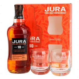 Віскі Jura 10yo 0,7л 40% + 2 келихи в подарунковій коробці