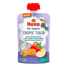 Пюре Tropic Tiger з яблуком, манго та маракуєю органічне (з 8 місяців) Holle 100г