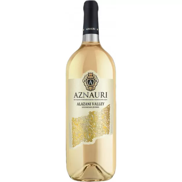 Вино Aznauri Алазанська долина біле напівсолодке 1,5л 9-13 %