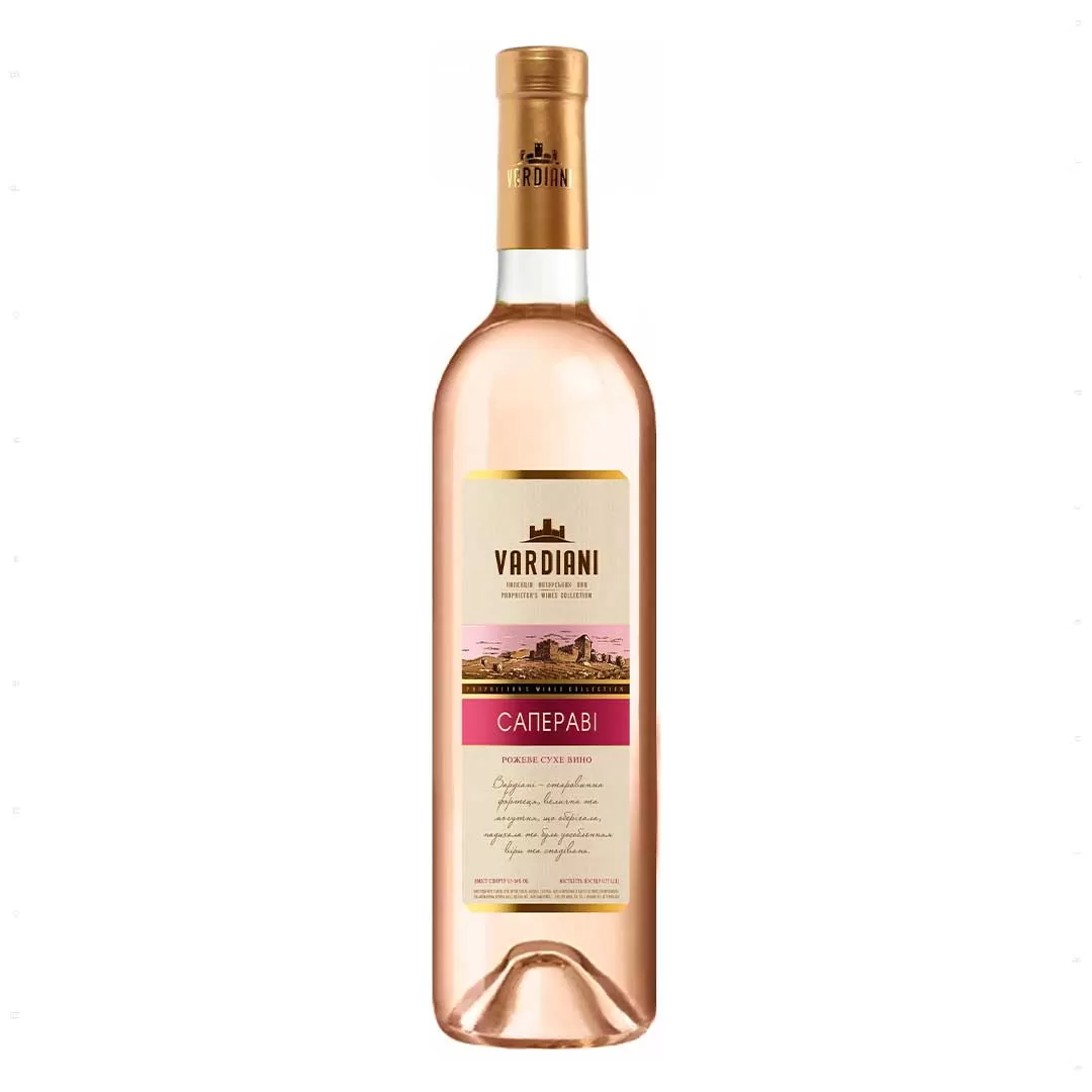 Вино Vardiani Saperavi розовое сухое 0,75л 9,5-14%