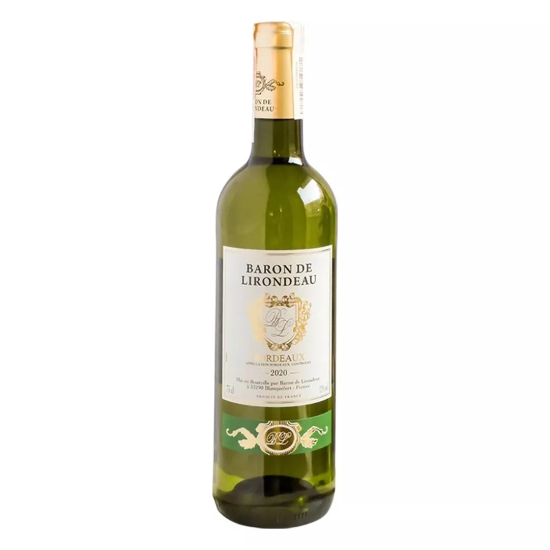 Вино Бордо Baron de Lirondeau біле сухе 0,75л 11%
