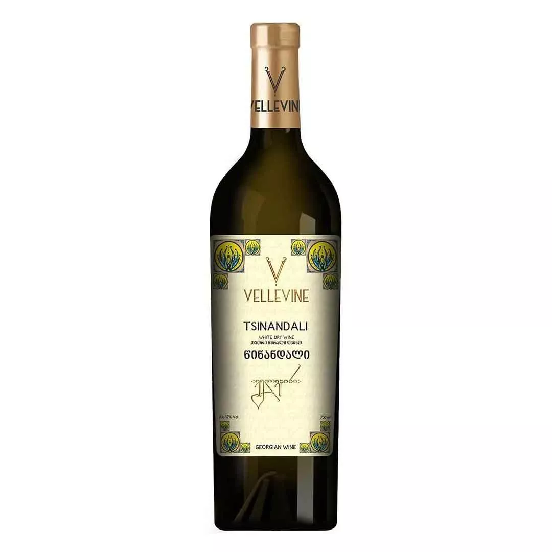 Вино Vellevine Цинандали белое сухое 0,75л 11-13%