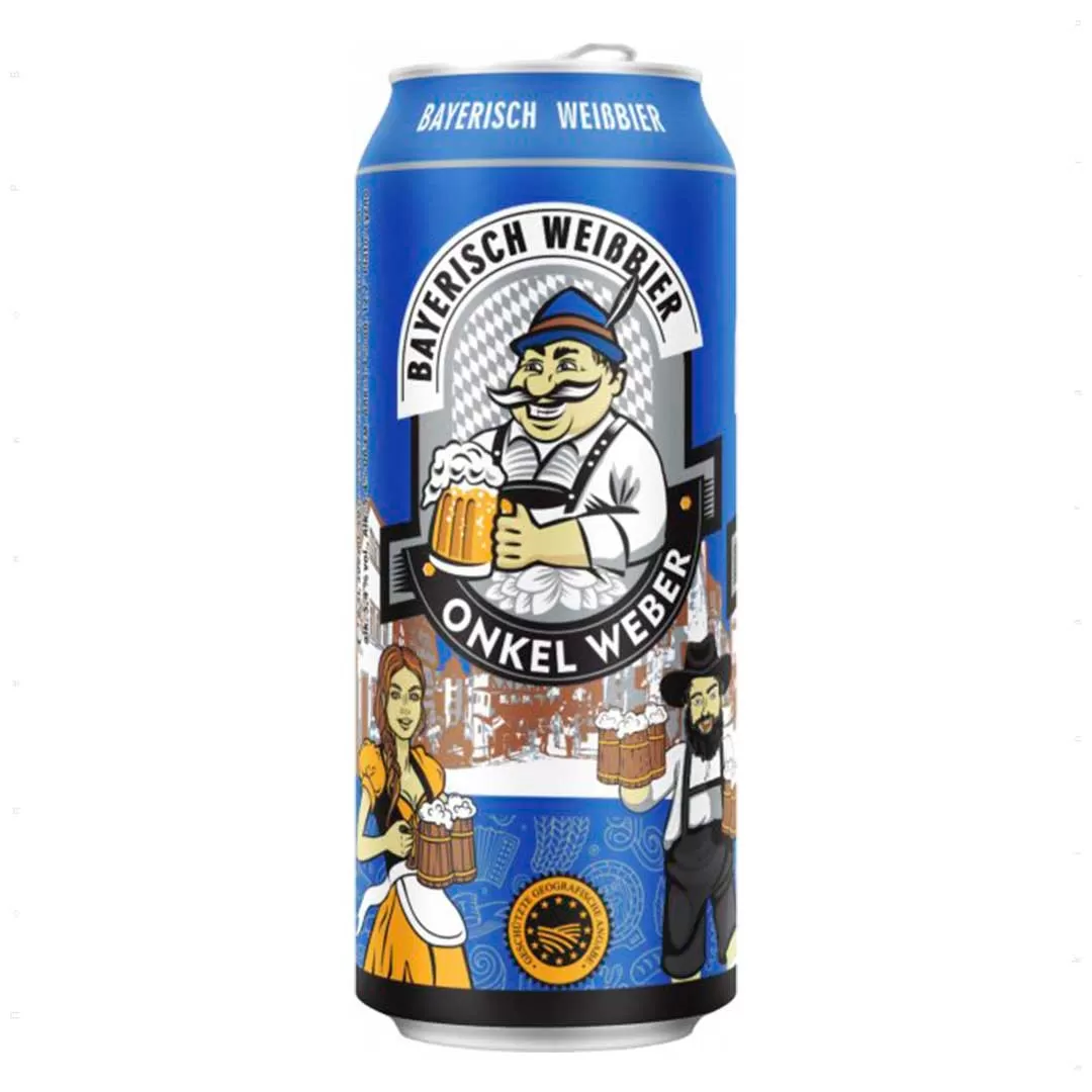 Пиво Onkel Weber Bayerisch Weissbier світле нефільтроване 0,5л 5,4%