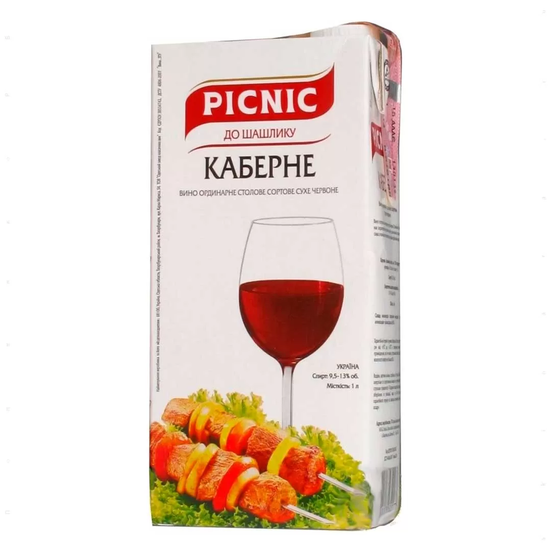 Вино Picnic Cabernet червоне сухе 1л 9,5-13% купити