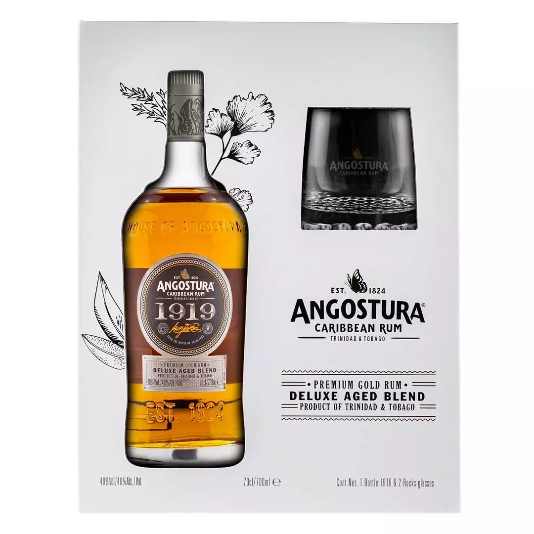 Ром Angostura 1919 +2 склянки подарунок 0,7л 40%