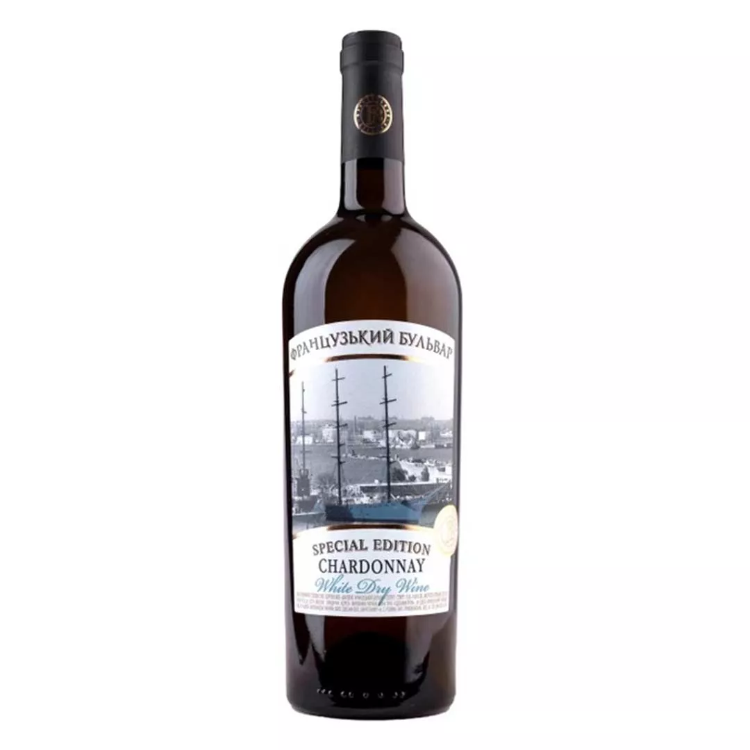 Вино Французький бульвар Chardonnay Select біле сухе 0,75л 10-13%