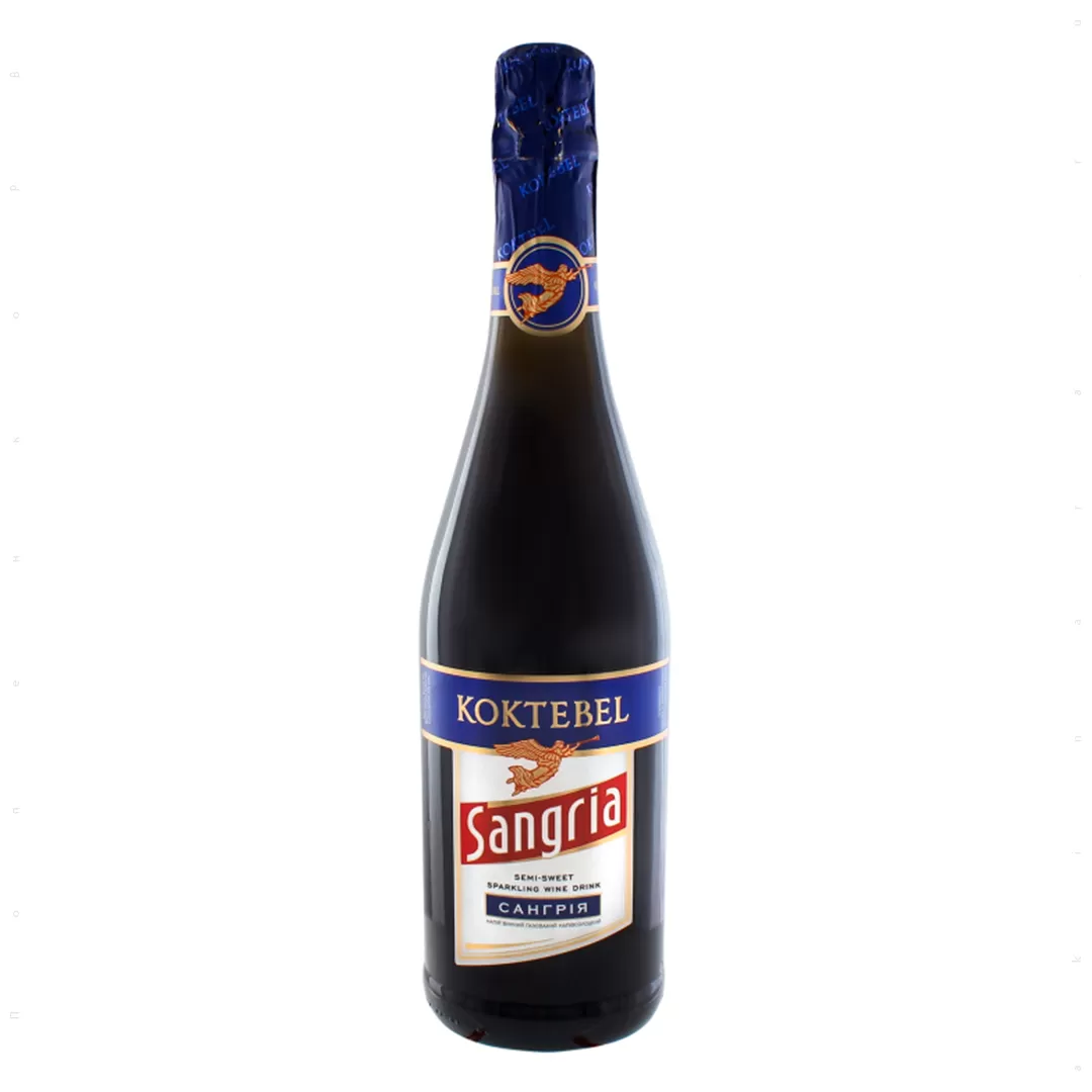 Вино напій Коктебель Сангрія газований напівсолодкий 0,75л 6,90%
