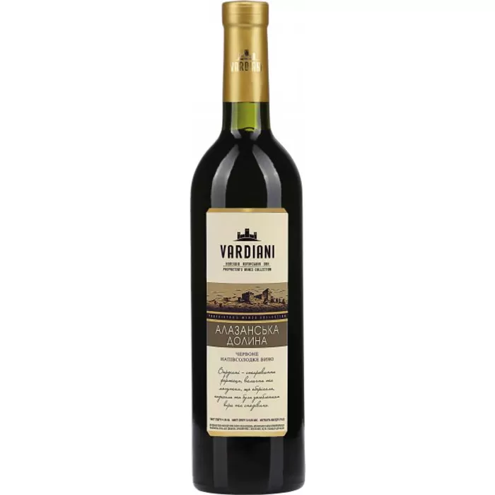 Вино Vardiani Алазанська долина червоне напівсолодке 0,75л 9-13%