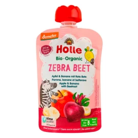 Пюре Zebra beet з яблуком, бананом та буряком органічне (з 6 місяців) Holle 100г