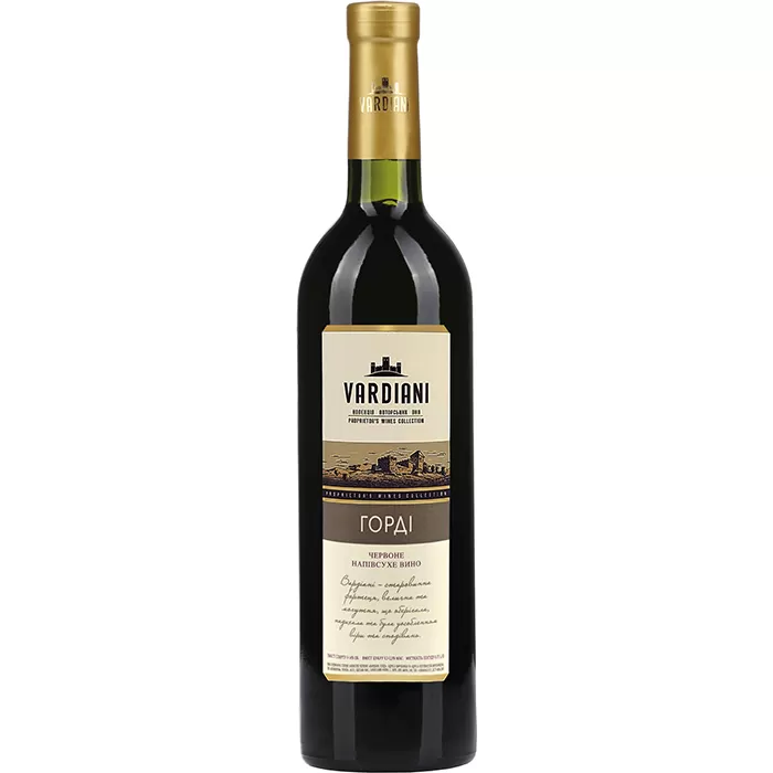 Вино Vardiani Горди красное полусухое 0,75л 9,5-14%