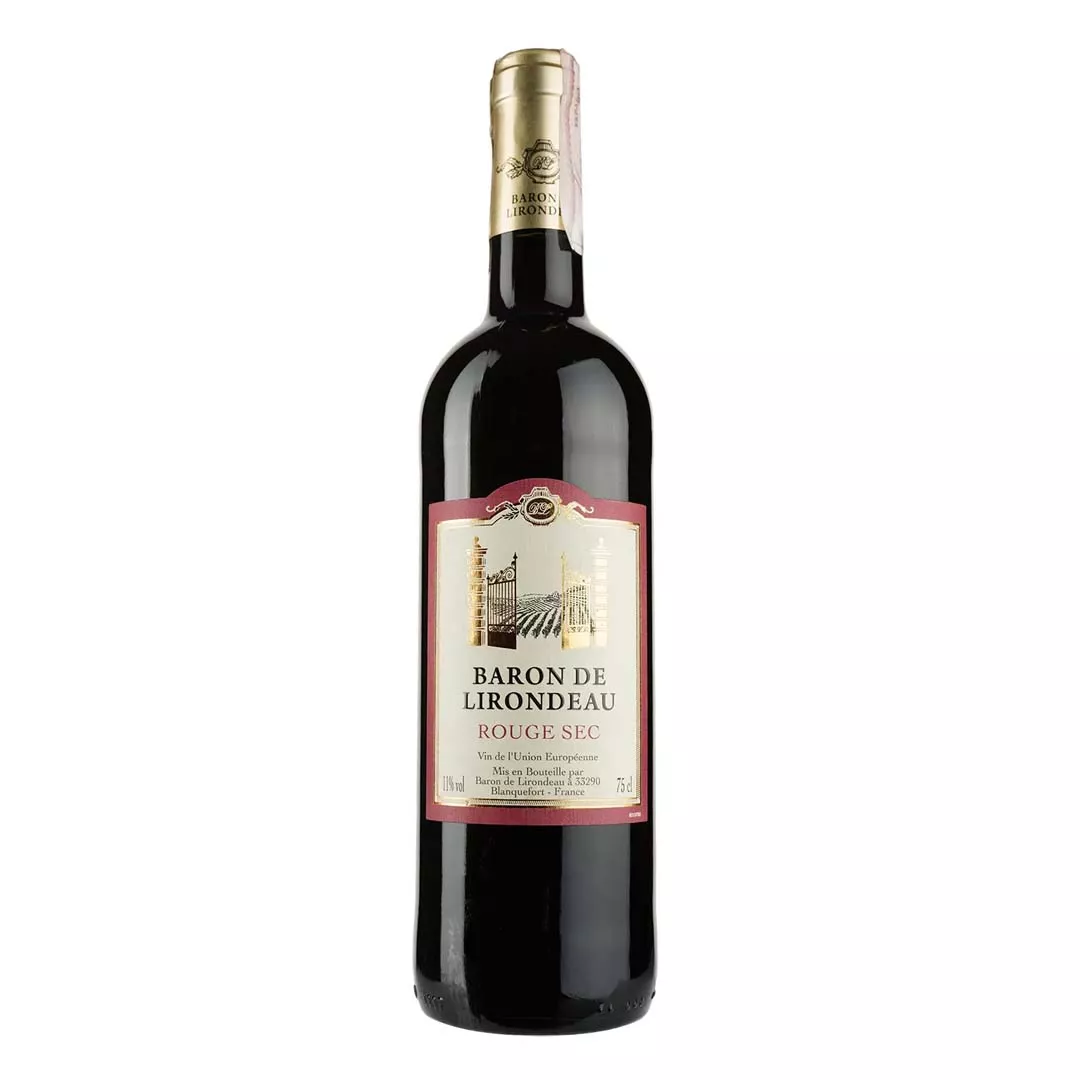 Вино Baron de Lirondeau Rouge Sec червоне сухе 0,75л 11%