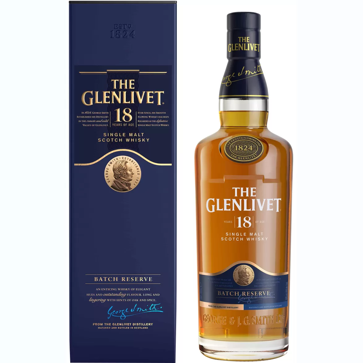 Виски The Glenlivet 18 лет выдержки 0,7 л 40% в подарочной упаковке