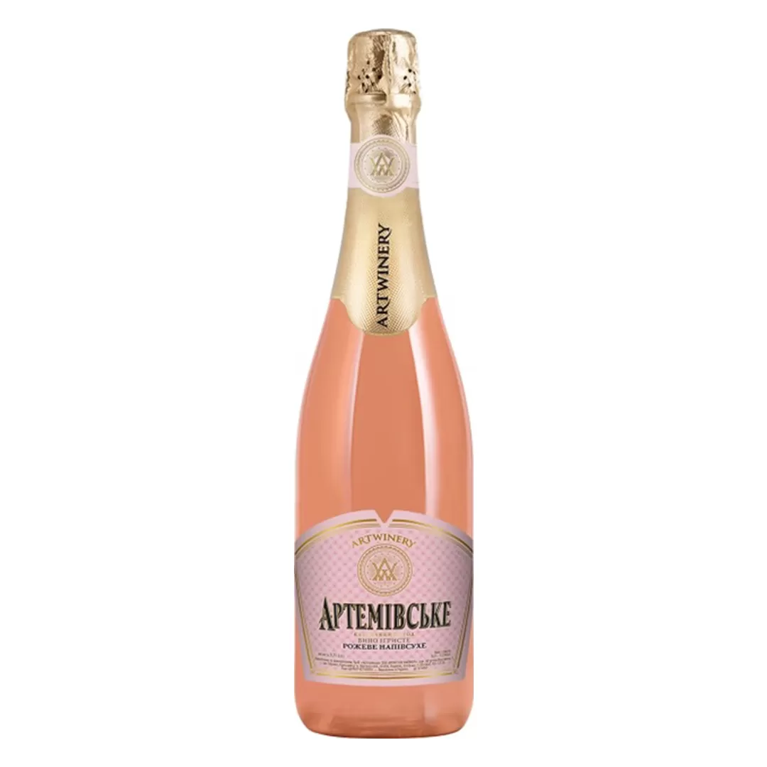 Вино ігристе Артемівське рожеве напівсухе 0,75л 10-13,5%