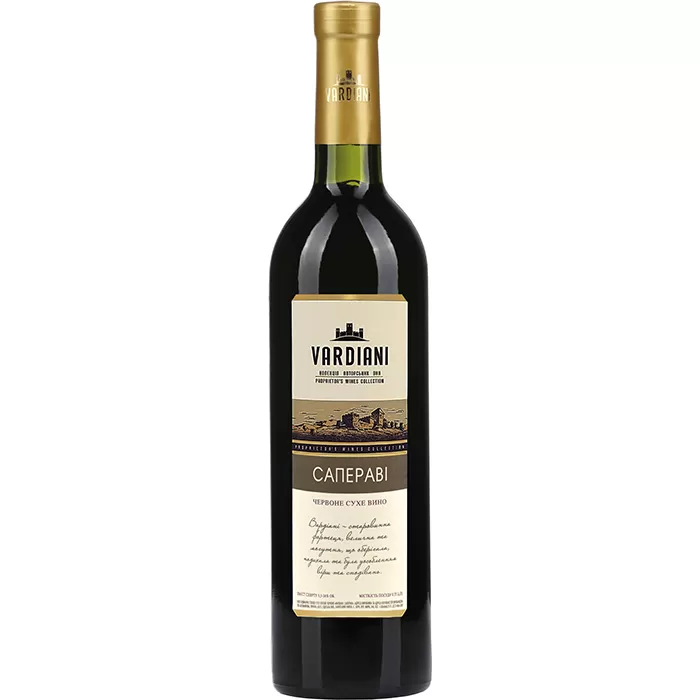 Вино Vardiani Saperavi червоне сухе 0,75л 9,5-14%