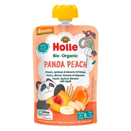 Пюре Panda Peach з персиком, абрикосом, бананом і органічною спельтою (з 8 місяців) Holle 100г