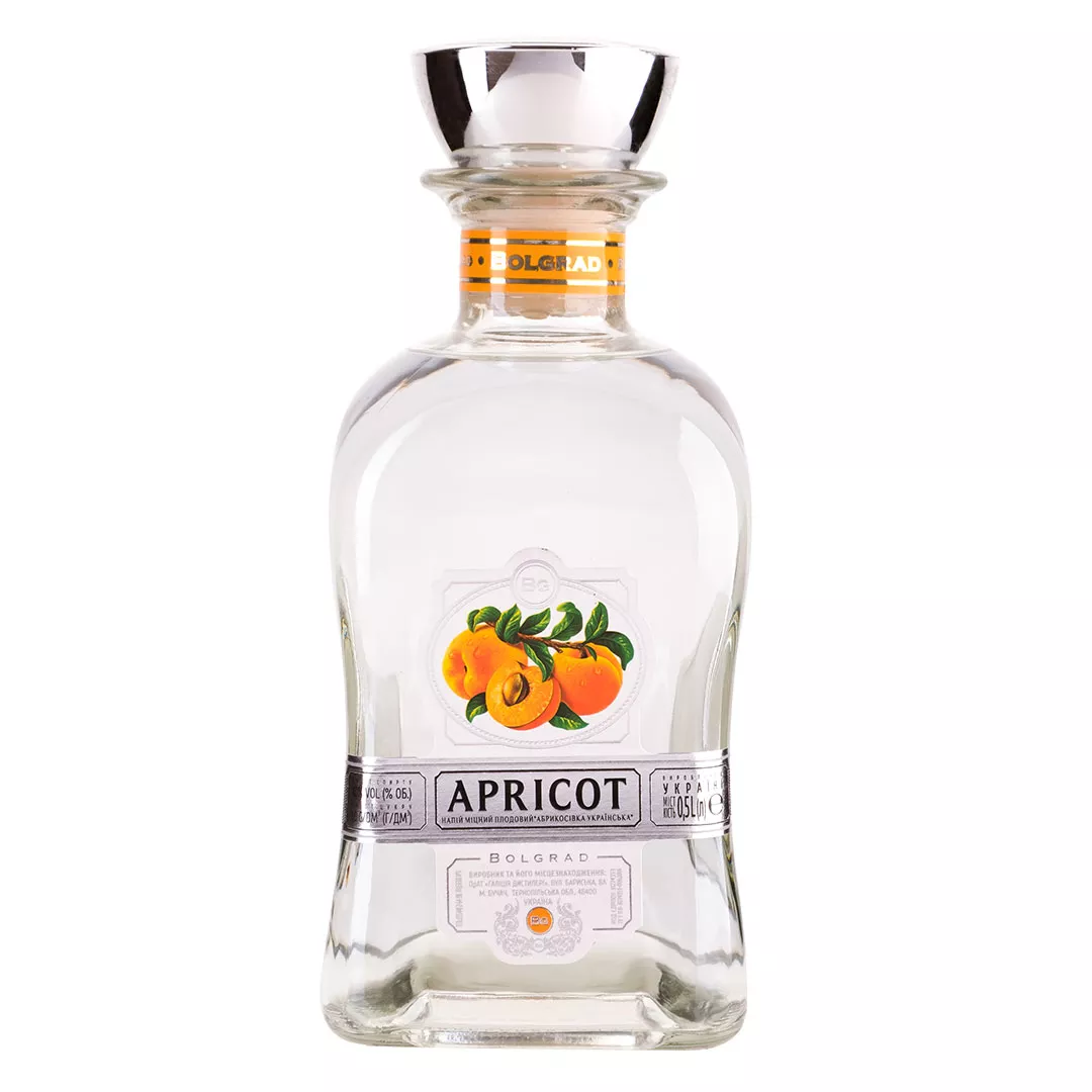 Водка фруктовица Bolgrad Apricot Абрикосовая 0,5л 40%