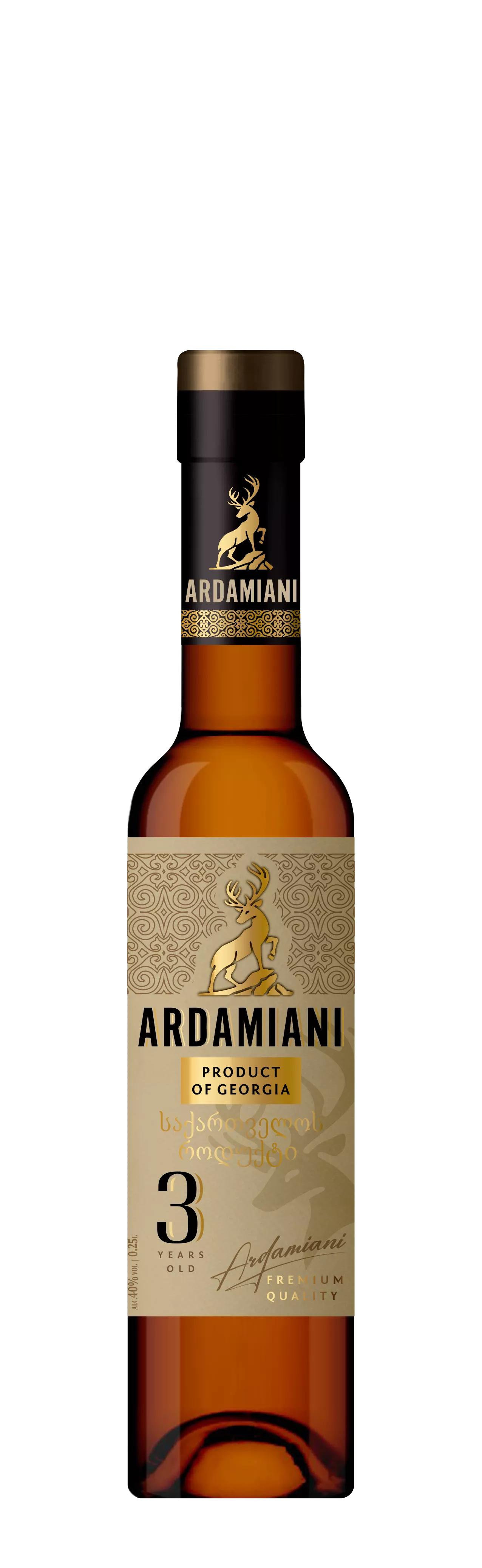 Бренді ординарний Ardamiani витримка три роки 0,25 л 40%