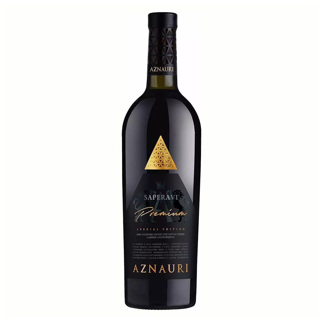 Вино Aznauri Premium Saperavi красное сухое 0,75л 9,5-14%
