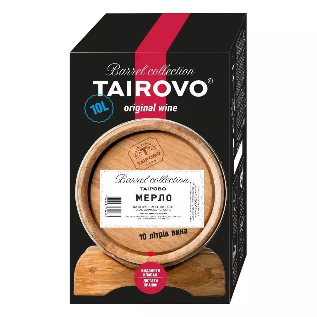 Вино Tairovo Мерло сухе червоне 10л 9,5%