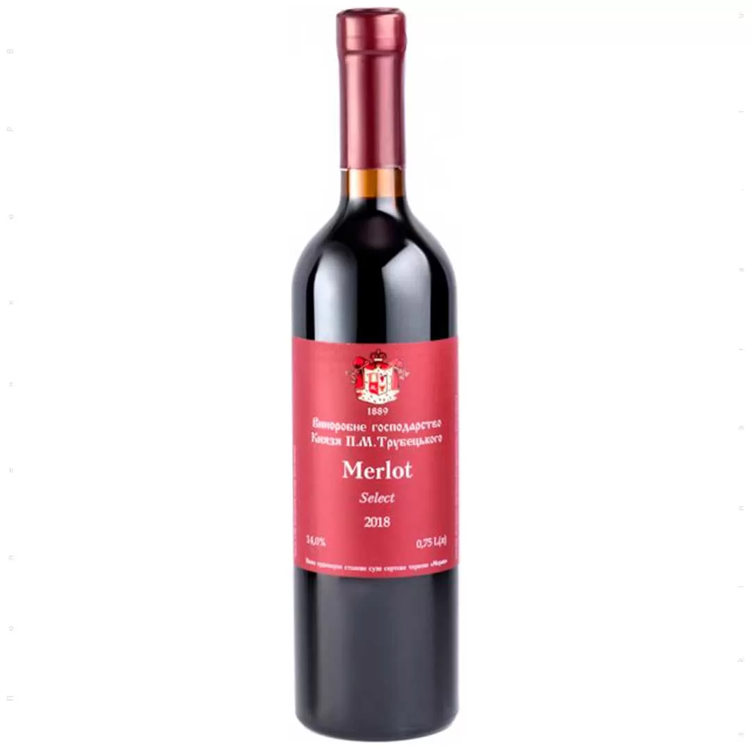 Вино Князь Трубецкой Merlot Select ординарное красное сухое 0,75л 11-14%