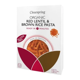 Фузилли из красной чечевицы и коричневого риса органические без глютена Clearspring 250 г