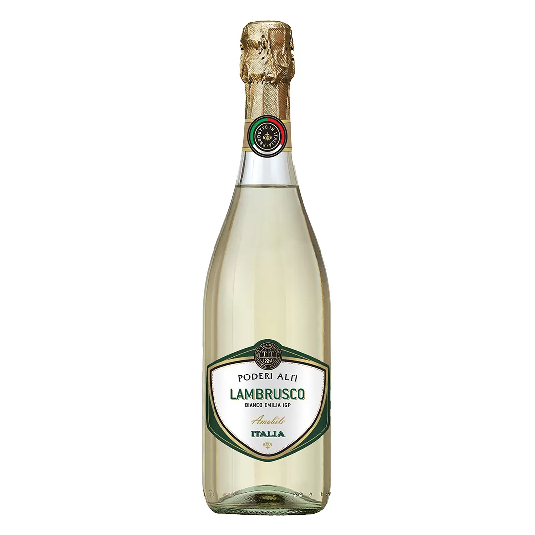Вино ігристе Poderi Alti Lambrusco dell'Emilia біле напівсолодке 0,75л 7,5%