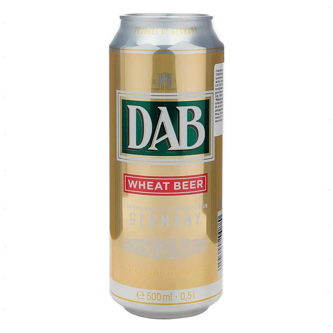 Пиво DAB Wheat светлое нефильтрованное 0,5л 4,8%