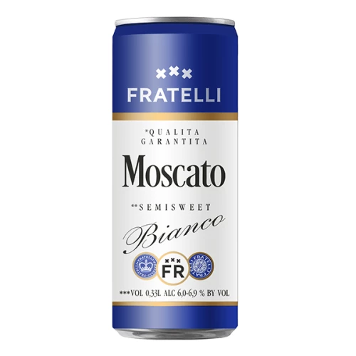 Напиток винный Fratelli Moscato Bianco игристый полусладкий 0,33л 10,5-12,5%