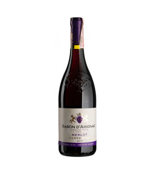 Вино Baron d'Arignac Merlot красное полусладкое 0,75л 12%