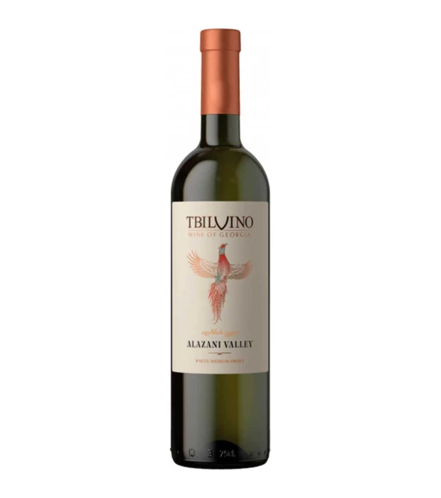 Вино Tbilvino Алазанская долина белое полусладкое 0,75л 11%