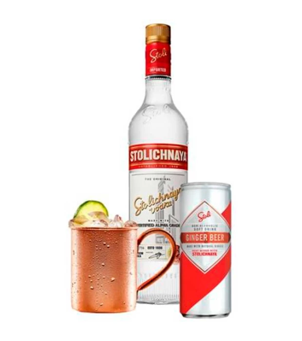 Горілка Stolichnaya 2л 40% + 24 Ginger Beer Stoli