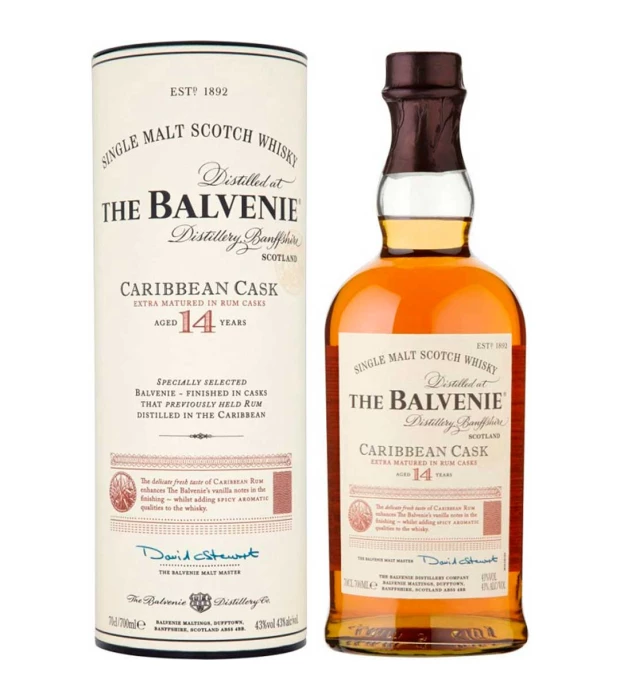 Виски односолодовый Balvenie Caribbean Cask 14 лет выдержки 0,7 л 43%