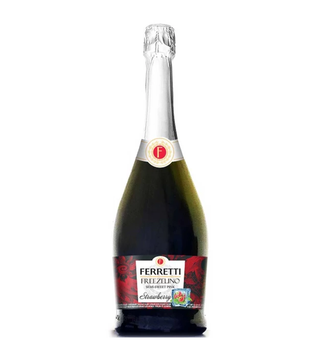 Напиток на основе вина Ferretti Freezelino Земляника газированный розовый полусладкий 0,75л 6-6,9%