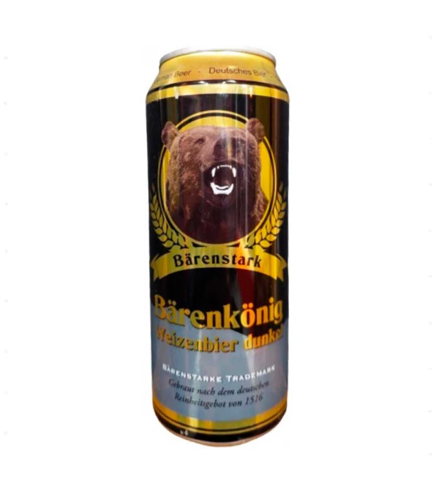 Пиво Barenkonig светлое пшеничное нефильтрованное пастеризованное 0,5 л 5,4%